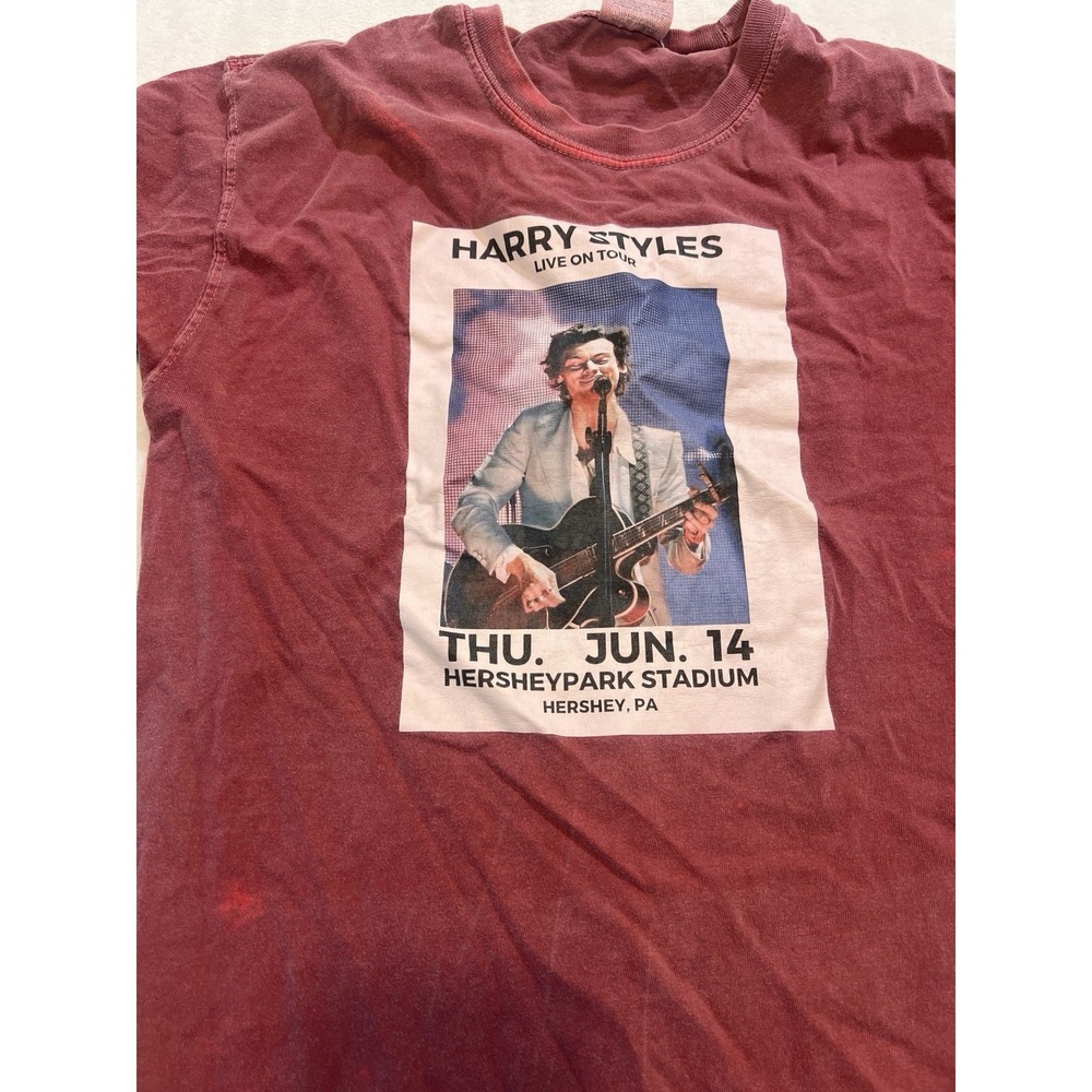 Harry Styles Tour Tee Shirt Hersey Park PA Red Unisex Small